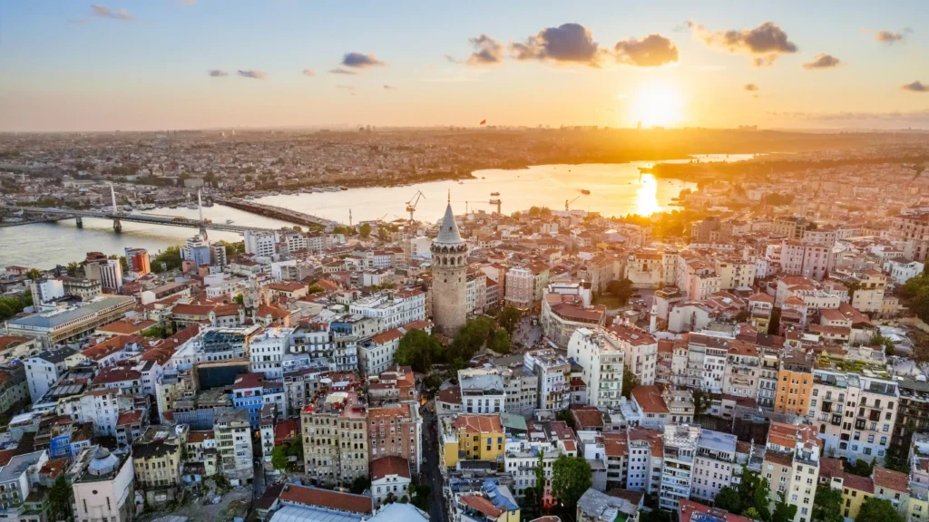 aerial-drone-view-istanbul-sunset-turkey